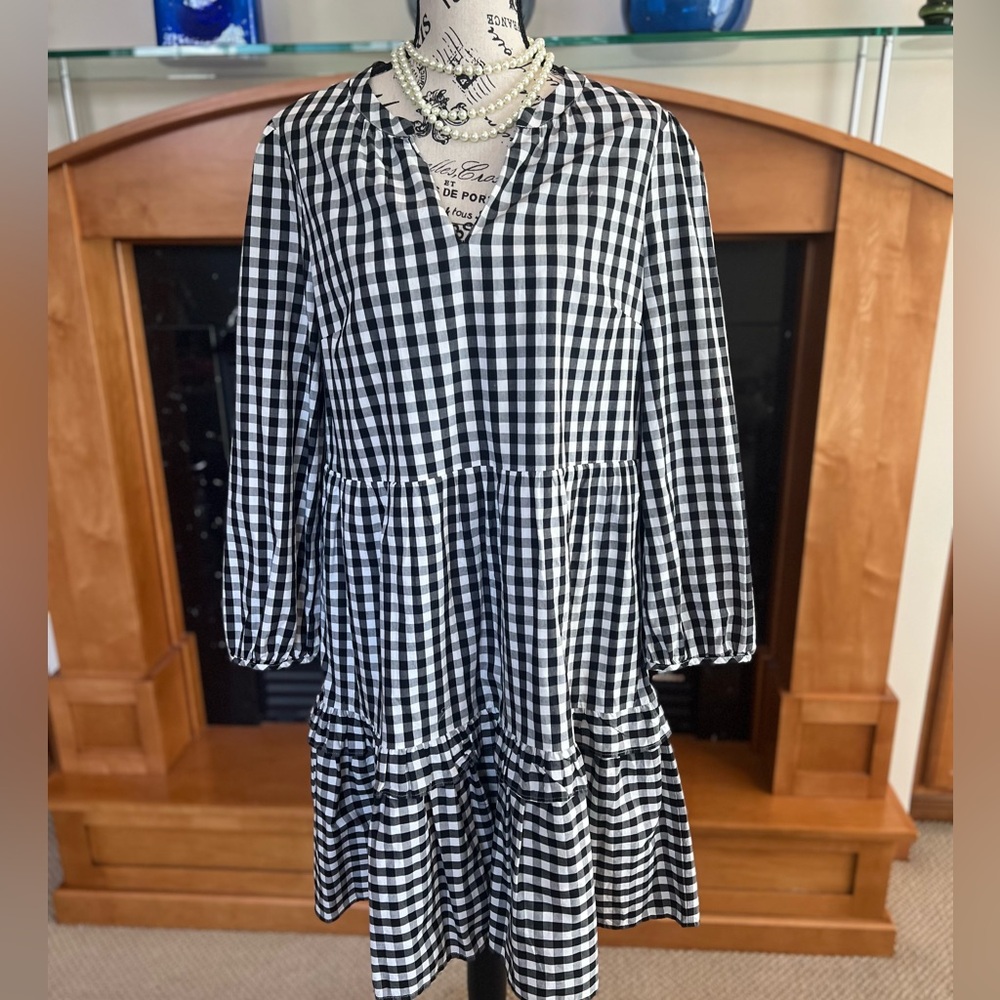 J. Crew gingham black and white dress, size Medium